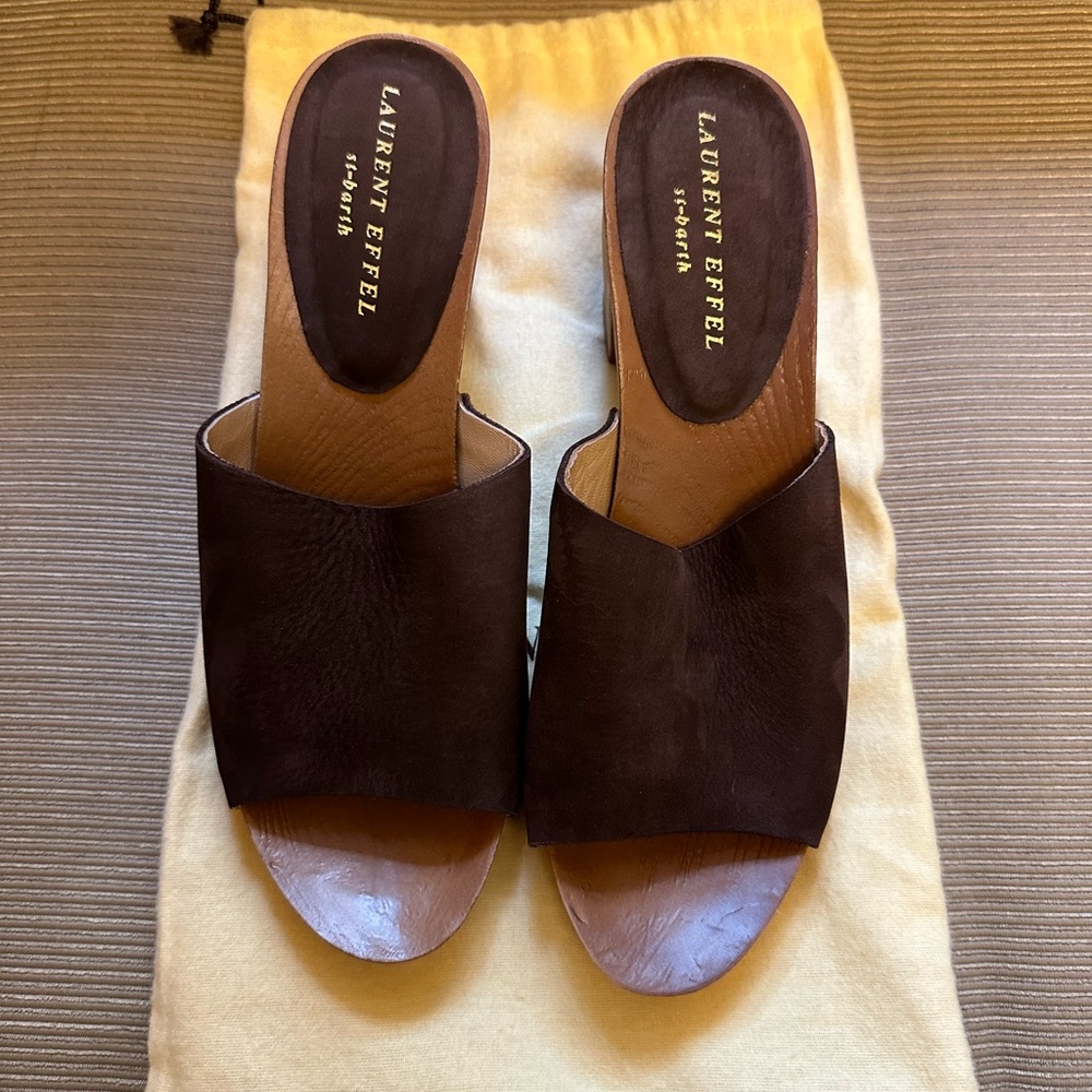 Laurent Effel Shoes | Laurent Effel Brown Suede Clogs | Size 39